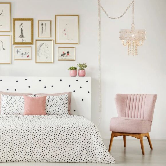 Wedgeworth Champaign Jewels W/ White Punched Metal Drum Pendant Lamp 12.75" Wide - Picture 8 of 14